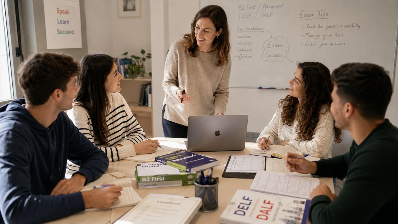 certificaciones como Cambridge English, B2 First, C1 Advanced, C2 Proficiency, DELF y DALF.